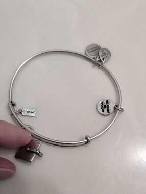 Alex and Ani Silver-Tone Charm Bangle Bracelet Graduation Cap